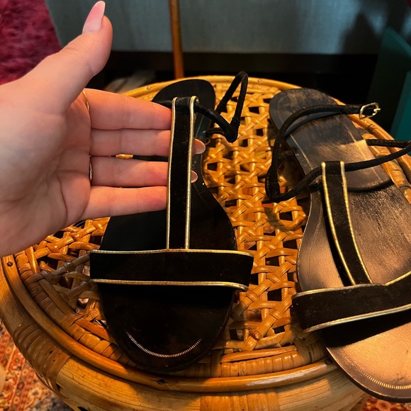 Zara Black and Gold Sandals - Picture 6 of 6